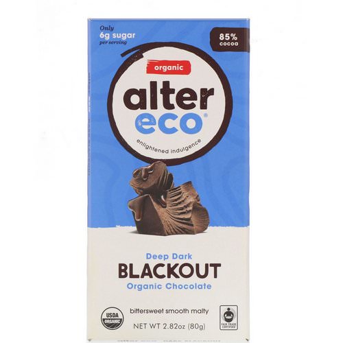 Alter Eco, Organic Chocolate Bar, Deep Dark Blackout, 2.82 oz (80 g) فوائد