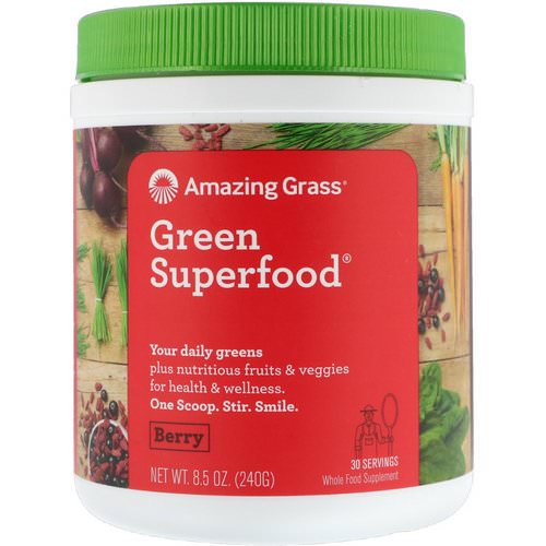 Amazing Grass, Green Superfood, Berry, 8.5 oz (240 g) فوائد