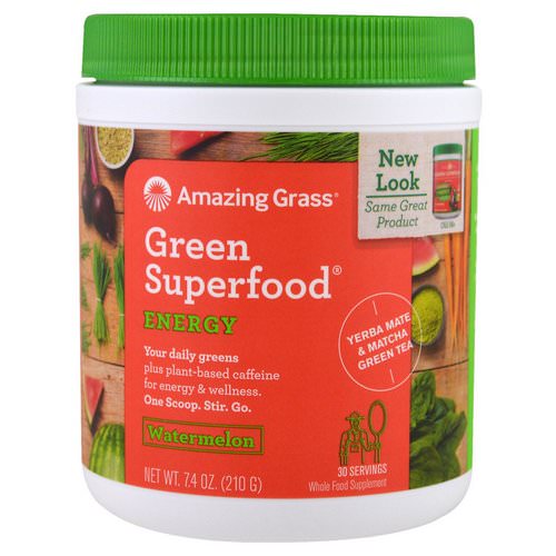 Amazing Grass, Green Superfood, Energy, Watermelon, 7.4 oz (210 g) فوائد