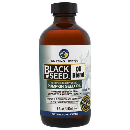 Amazing Herbs, Black Seed Oil Blend with Pure Cold-Pressed Pumpkin Seed Oil, 8 fl oz (240 ml) فوائد