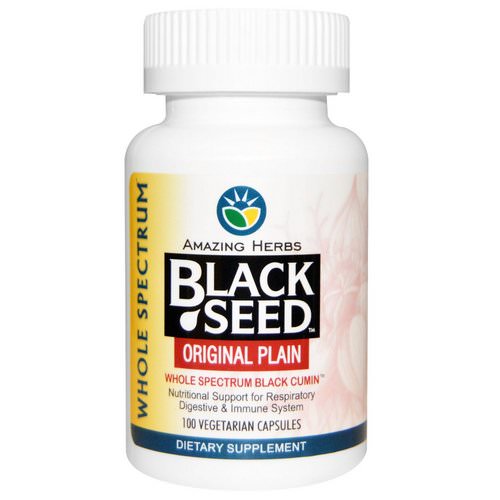 Amazing Herbs, Black Seed, Original Plain, 100 Veggie Caps فوائد