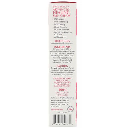 American Biotech Labs, Advanced Healing Skin Cream, Natural Grapefruit Scent, 1.2 oz (34 g):حكة في الجلد, جافة
