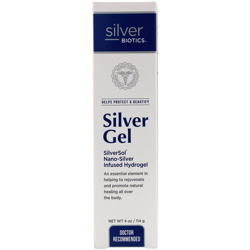 American Biotech Labs, Silver Biotics, Silver Gel, SliverSol Nano-Silver Infused Hydrogel, 4 fl oz (114 g) فوائد