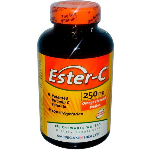 American Health, Ester-C, Orange Flavor, 250 mg, 125 Chewable Wafers فوائد