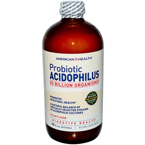 American Health, Probiotic Acidophilus, Plain Flavor, 16 fl oz (472 ml) فوائد