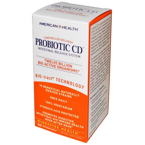 American Health, Probiotic CD, Intestinal Release System, 60 Veggie Tabs فوائد