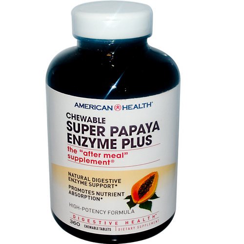 American Health, Super Papaya Enzyme Plus, 360 Chewable Tablets فوائد