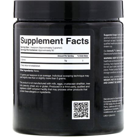 AminoXL, L-Serine, Unflavored Powder, 15.87 oz (450 g):L-Serine,الأحماض الأمينية