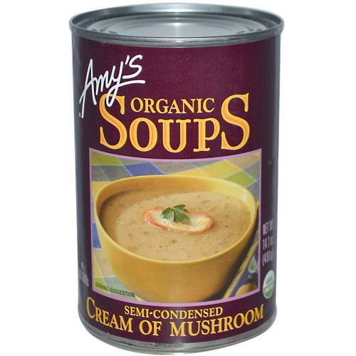 Amy's, Organic Soups, Cream of Mushroom, 14.1 oz (400 g) فوائد