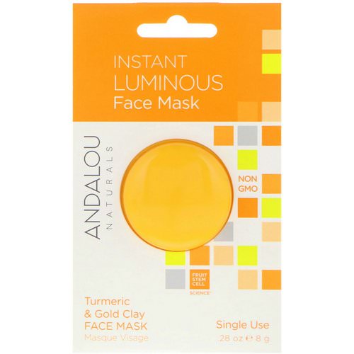 Andalou Naturals, Instant Luminous, Turmeric & Gold Clay Face Mask, .28 oz (8 g) فوائد