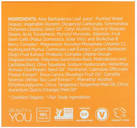 Andalou Naturals, Renewal Cream, Probiotic + C, Brightening, 1.7 fl oz (50 ml):فيتامين C, الكريمات