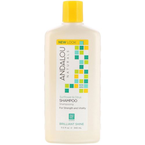 Andalou Naturals, Shampoo, Brilliant Shine, For Strength and Vitality, Sunflower & Citrus, 11.5 fl oz (340 ml) فوائد