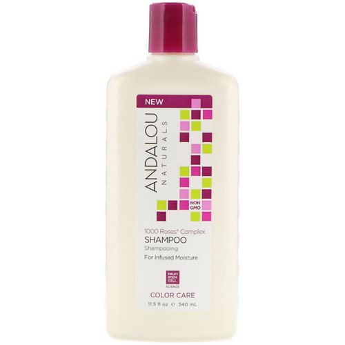 Andalou Naturals, Shampoo, Color Care, For Infused Moisture, 1000 Roses Complex, 11.5 fl oz (340 ml) فوائد