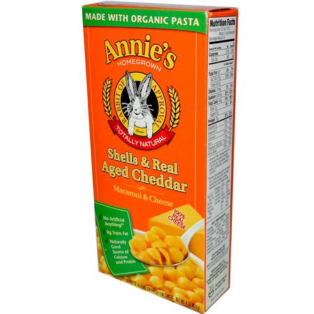 Annie's Homegrown, Macaroni & Cheese, Shells & Real Aged Cheddar, 6 oz (170 g):معكر,نة, خبز