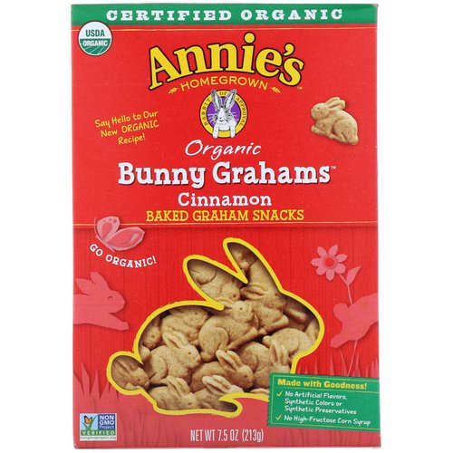 Annie's Homegrown, Organic Bunny Grahams, Cinnamon, 7.5 oz (213 g) فوائد