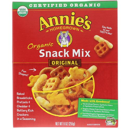 Annie's Homegrown, Organic Snack Mix, Original, 9 oz (255 g) فوائد