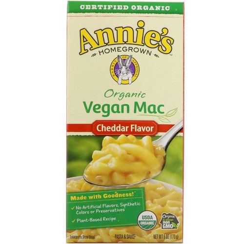 Annie's Homegrown, Organic Vegan Mac, Cheddar Flavor, 6 oz (170 g) فوائد