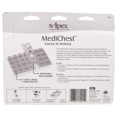 Apex, MediChest, Vitamin and Medication Organizer:منظم, حب,ب منع الحمل, الإسعافات الأ,لية