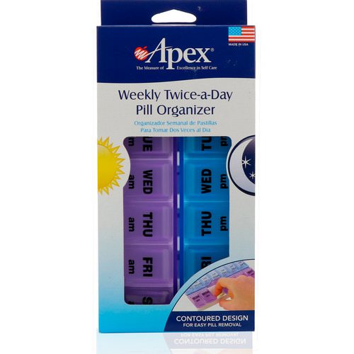 Apex, Weekly Twice-A-Day Pill Organizer, 1 Pill Organizer فوائد