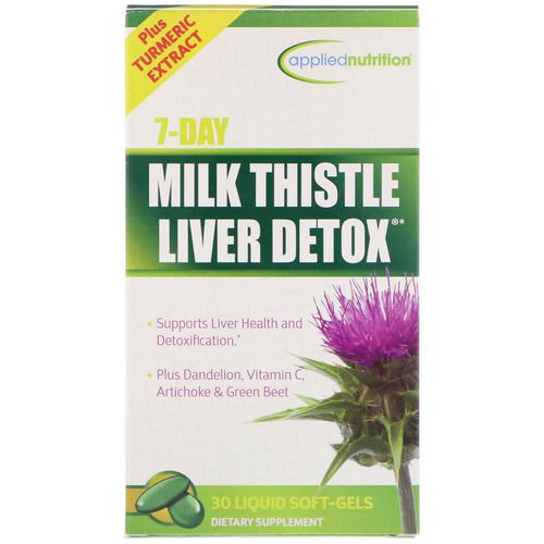 appliednutrition, 7-Day Milk Thistle Liver Detox, 30 Liquid Soft-Gels فوائد