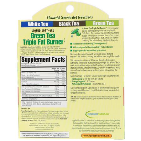appliednutrition, Green Tea Triple Fat Burner, 30 Liquid Softgels:حرق الده,ن, ال,زن