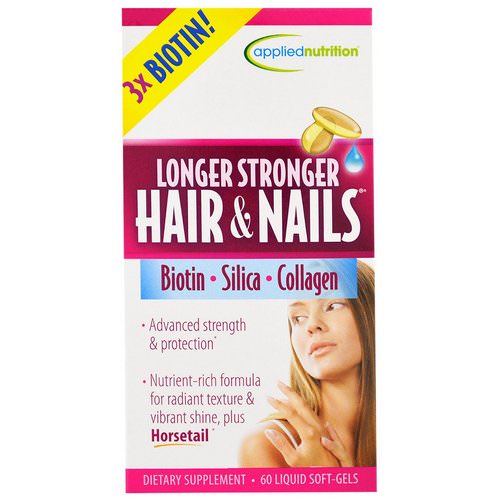 appliednutrition, Longer Stronger Hair & Nails, 60 Liquid Soft-Gels فوائد