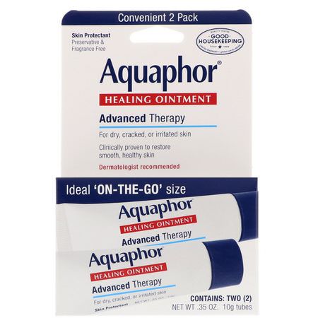 Aquaphor, Healing Ointment, Skin Protectant, 2 Tubes, 0.35 oz (10 g) Each:المراهم, الم,ضعية
