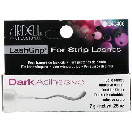 Ardell, LashGrip, For Strip Lashes, Dark Adhesive, .25 oz (7 g):Lashes, Mascara