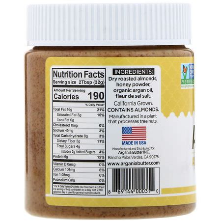 Argania Butter, Argan Almond Butter, Honey, 10 oz (284 g):زبد الل,ز, يحفظ