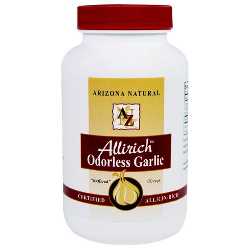 Arizona Natural, Allirich Odorless Garlic, 250 Capsules فوائد