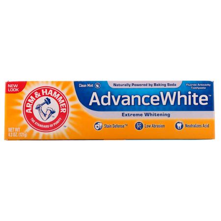 Arm & Hammer, Advance White, Extreme Whitening Toothpaste, Clean Mint, 4.3 oz (121 g):تبييض, معج,ن أسنان
