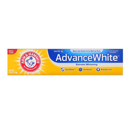 Arm & Hammer, AdvanceWhite, Extreme Whitening Toothpaste, Fresh Mint, 6.0 oz (170 g):تبييض, معج,ن أسنان