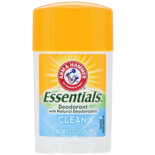 Arm & Hammer, Essentials Natural Deodorant, For Men and Women, Clean, 1.0 oz (28 g) فوائد