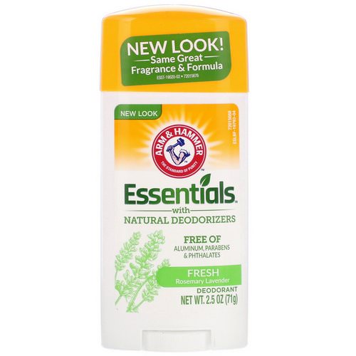 Arm & Hammer, Essentials with Natural Deodorizers, Deodorant, Fresh Rosemary Lavender, 2.5 oz (71 g) فوائد