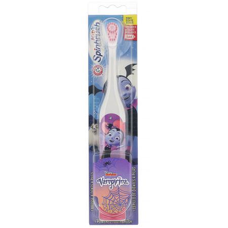 Arm & Hammer, Kid's Spinbrush, Vampirina, Soft, 1 Battery Powered Toothbrush:فرشاة أسنان الأطفال, العناية بالفم