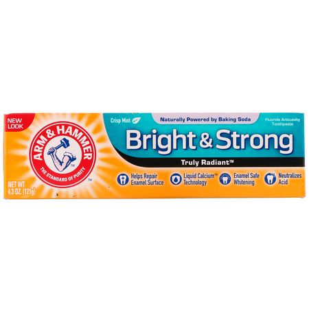 Arm & Hammer, Truly Radiant, Bright & Strong Toothpaste, Crisp Mint, 4.3 oz (121 g):معج,ن الأسنان, العناية بالفم