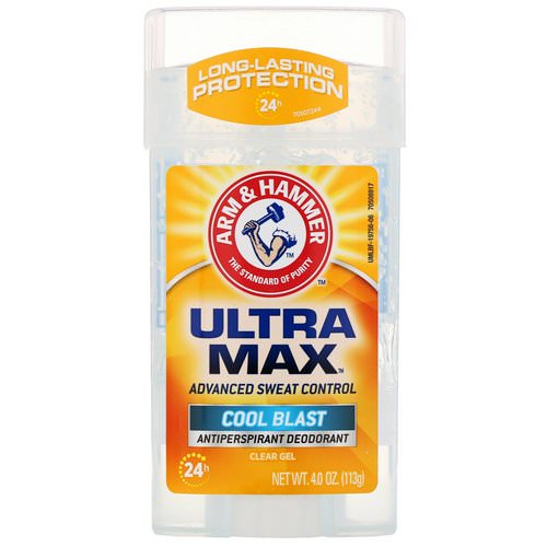 Arm & Hammer, UltraMax, Clear Gel Antiperspirant Deodorant, for Men, Cool Blast, 4.0 oz (113 g) فوائد