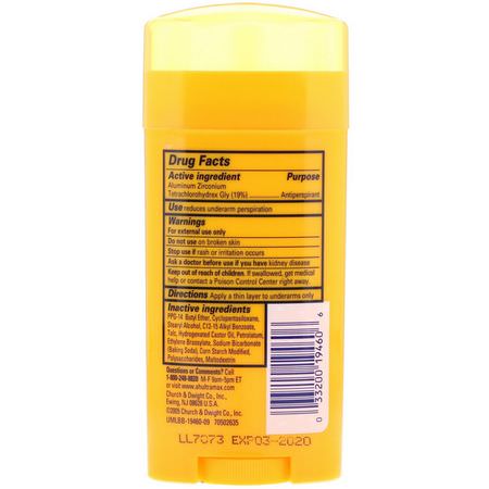 Arm & Hammer, UltraMax, Solid Antiperspirant Deodorant, for Women, Unscented, 2.6 oz (73 g):