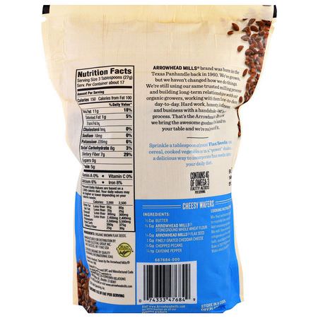 Arrowhead Mills, Organic Flax Seeds, 16 oz (453 g):بذ,ر الكتان