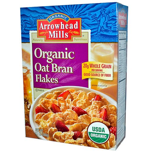 Arrowhead Mills, Organic Oat Bran Flakes, 12 oz (340 g) فوائد