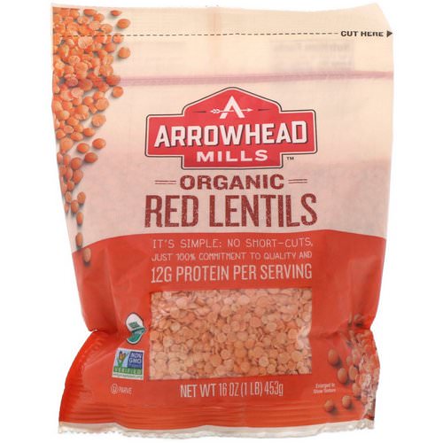 Arrowhead Mills, Organic Red Lentils, 16 oz (453 g) فوائد