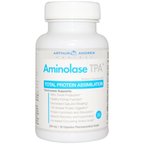 Arthur Andrew Medical, Aminolase TPA, Total Protein Assimilation, 250 mg, 30 Capsules فوائد