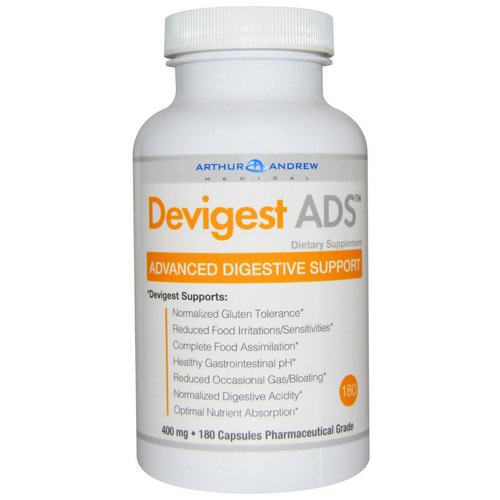 Arthur Andrew Medical, Devigest ADS, Advanced Digestive Support, 400 mg, 180 Capsules فوائد