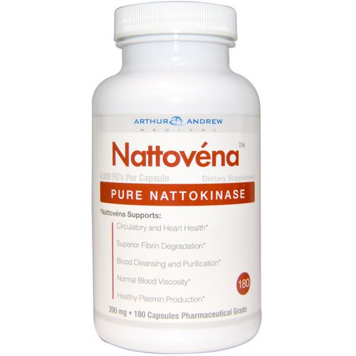 Arthur Andrew Medical, Nattovena, Pure Nattokinase, 200 mg, 180 Capsules فوائد