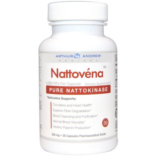 Arthur Andrew Medical, Nattovena, Pure Nattokinase, 200 mg, 30 Capsules فوائد