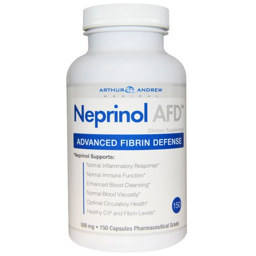 Arthur Andrew Medical, Neprinol AFD, Advanced Fibrin Defense, 500 mg, 150 Capsules فوائد