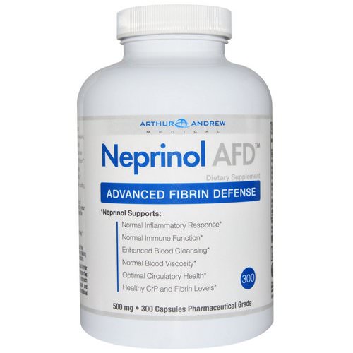 Arthur Andrew Medical, Neprinol AFD, Advanced Fibrin Defense, 500 mg, 300 Capsules فوائد