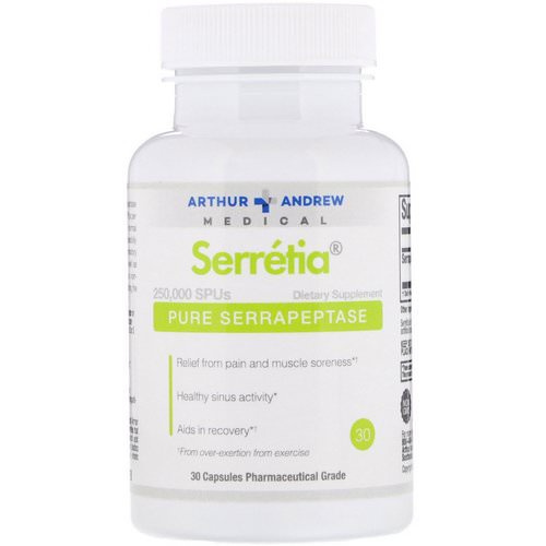 Arthur Andrew Medical, Serretia, Pure Serrapeptase, 30 Capsules فوائد