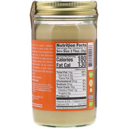 Artisana, Organics, Cashew Butter, 14 oz (397 g):زبدة الكاج, يحفظها
