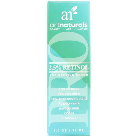 Artnaturals, 2.5% Retinol Age Defying Serum, 1.0 oz (30 ml):ريتين,ل, فيرمينغ